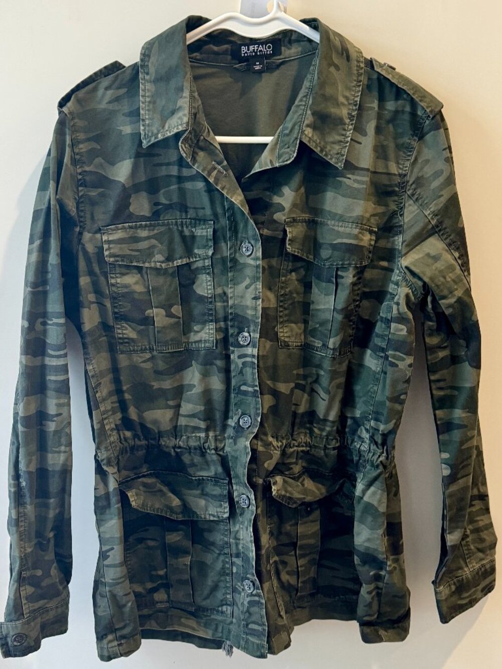 Buffalo David Bitton Camouflage Military Utility Jacket.